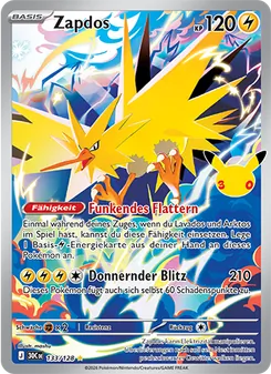 Zapdos 133, Illustration Rare, aus 30 Jahre