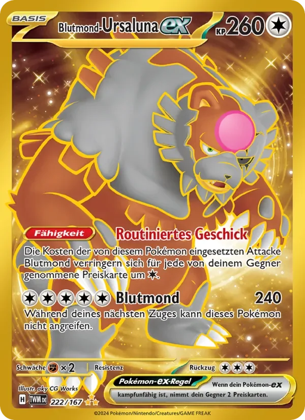 Blutmond-Ursaluna-ex 222, Hyper Rare, aus Maskerade im Zwielicht
