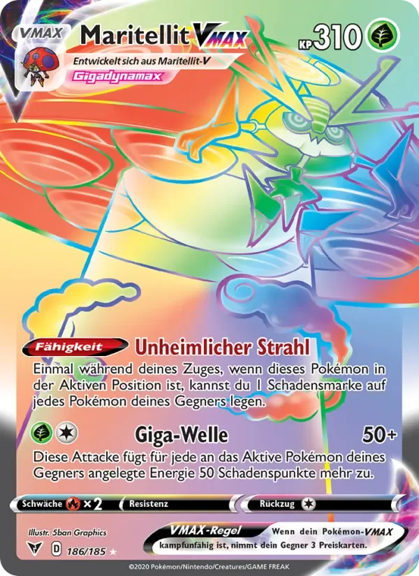 Maritellit VMAX 186, Secret Rare, aus Farbenschock